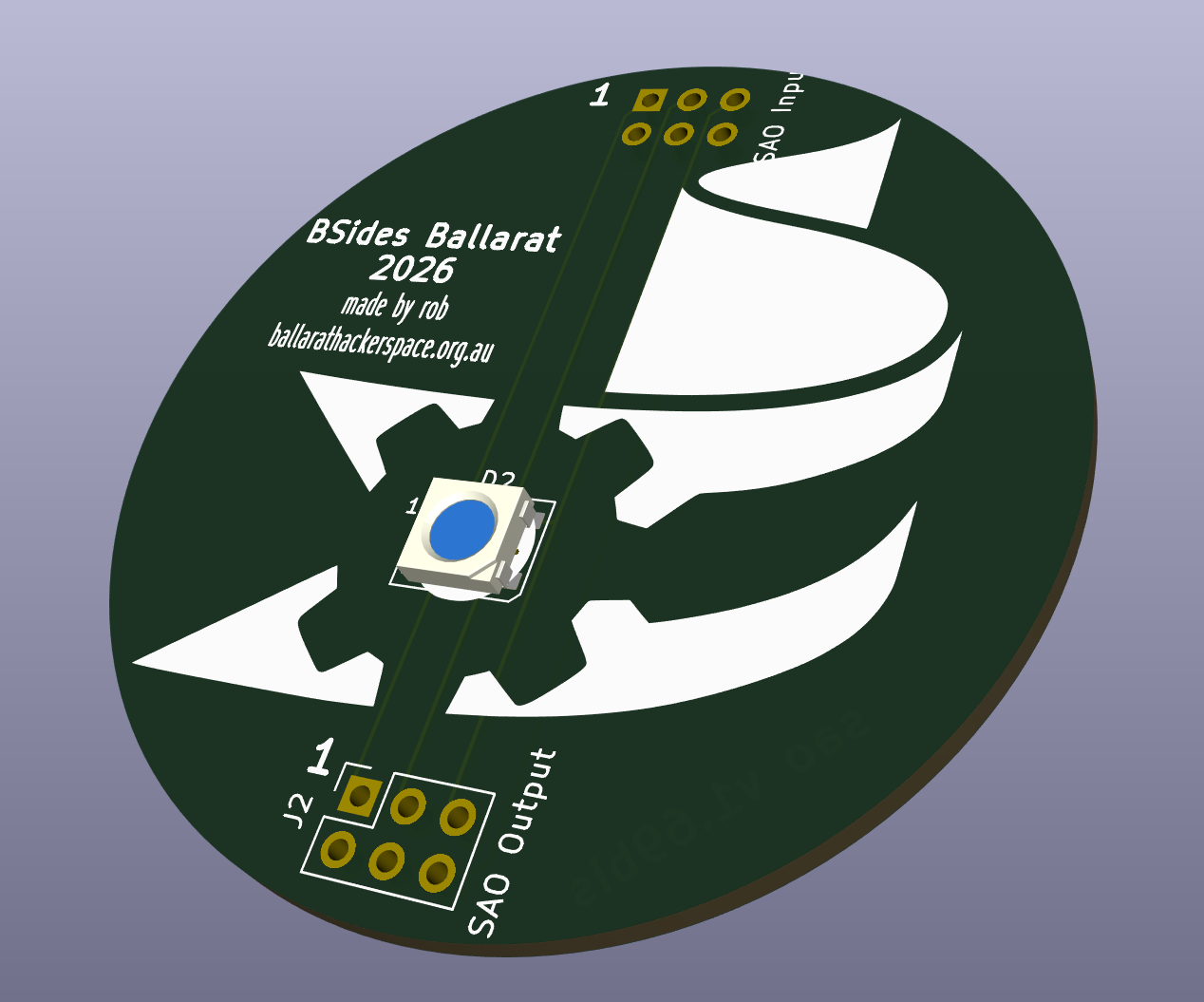 3D render of the SAO for BSides Ballarat